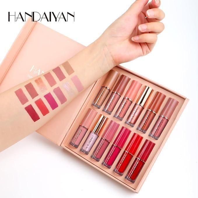 Handaiyan 12-Color Matte Liquid Lipstick Set β Long-Lasting & Waterproof