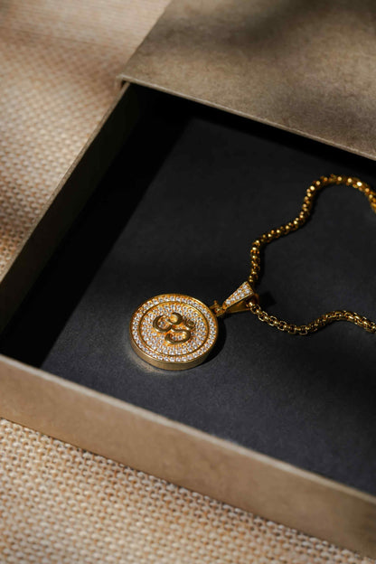 Om Symbol Pendant with Chain – A Sacred Blend of Spirituality & Style