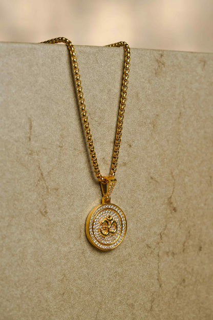 Om Symbol Pendant with Chain – A Sacred Blend of Spirituality & Style
