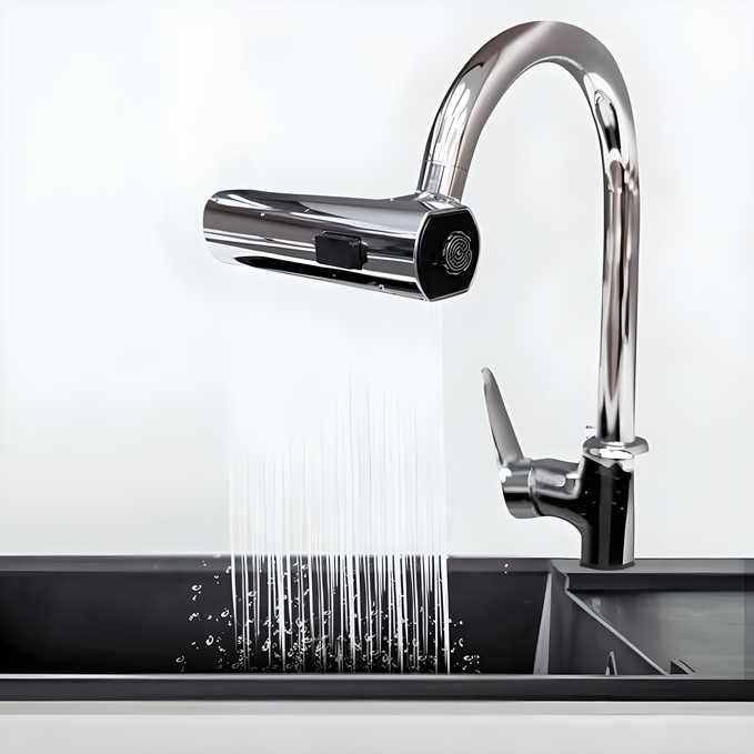 3-in-1 360° Waterfall Kitchen Faucet | Touch Faucet & Sink Extender