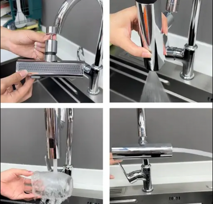 3-in-1 360° Waterfall Kitchen Faucet | Touch Faucet & Sink Extender